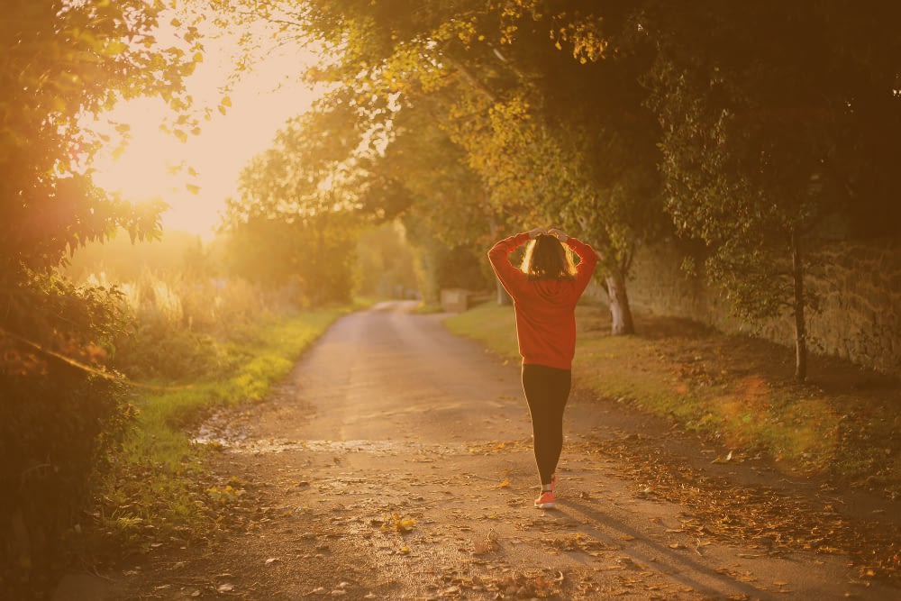 Girl on balanced path